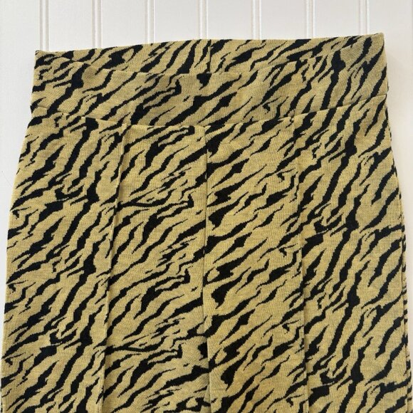 Free People Knit Flare Pants (Size XS) Rita Boho Animal Print High Rise Pull On - Picture 8 of 11